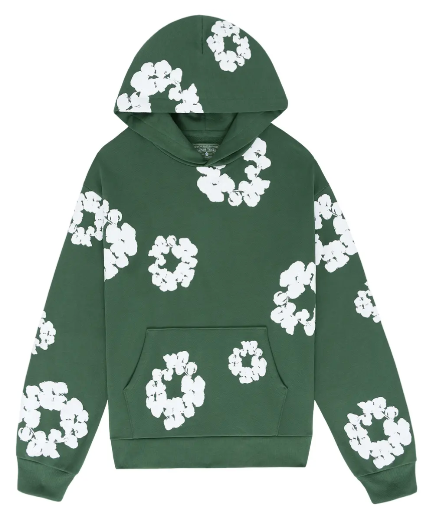 COTTON WREATH HOODIE GREEN